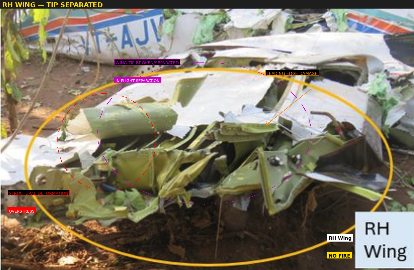 RH Wing — tip broken/separated