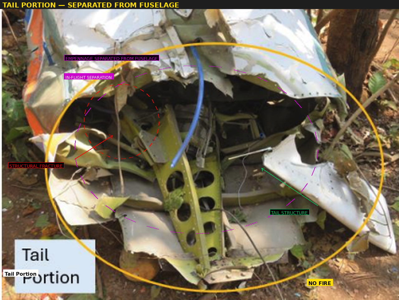 Tail Portion — separated from fuselage