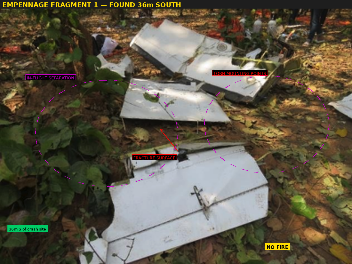 Empennage Fragment 1 — in-flight separation