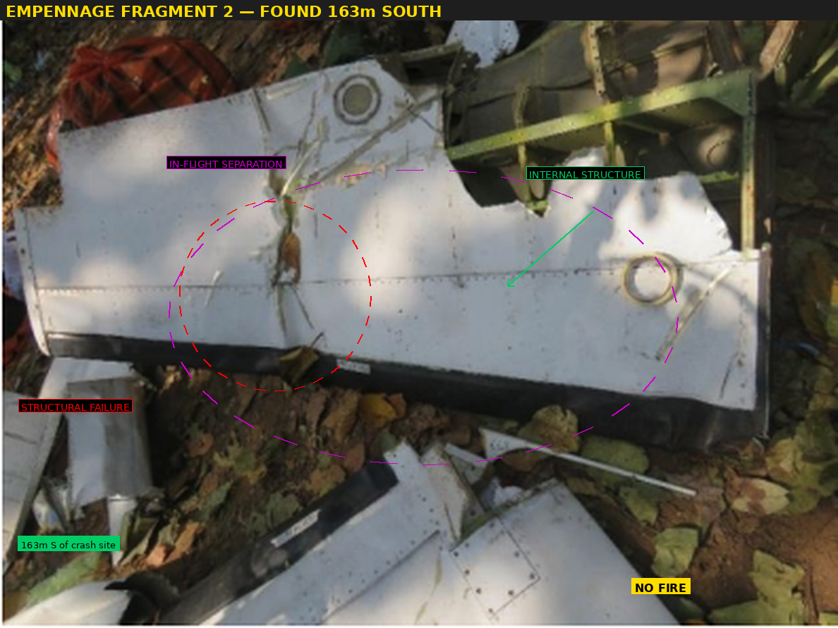 Empennage Fragment 2 — found 163m south
